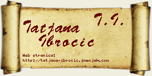 Tatjana Ibročić vizit kartica